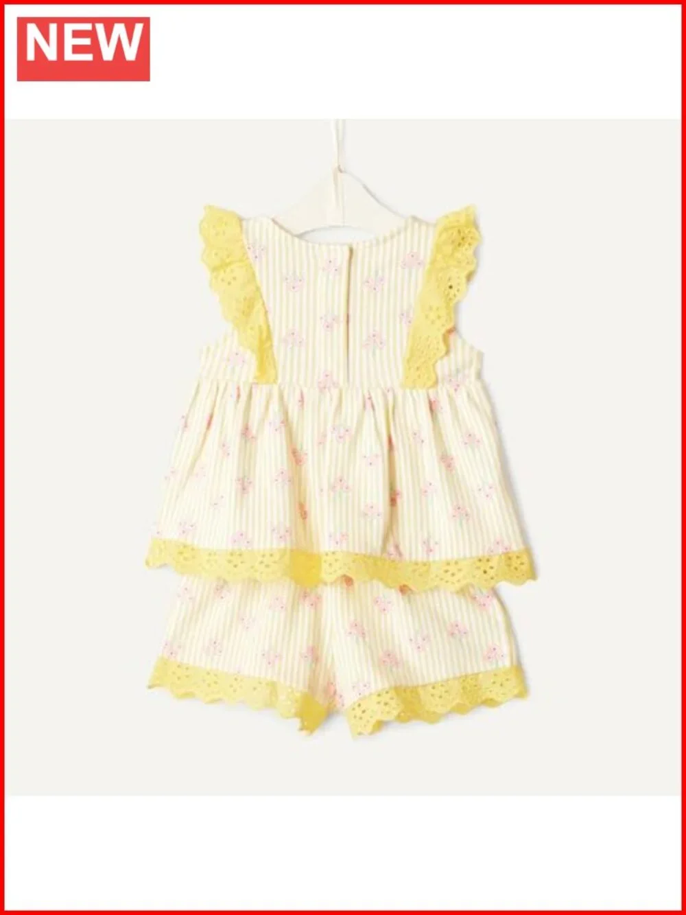 Toddler Baby Girls Cotton Eyelet Top & Shorts Play Set 2-Piece Outfit